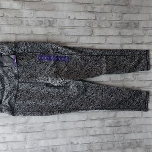 Athletic Textured Gray Speckled Leggings, Size 2XL